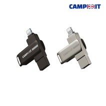 캠브리트 모던 CU350 아이폰 8핀 USB메모리 OTG USB3.0 32G+C타입 젠더, 다크그레이