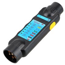 스탠다드메카닉 중장비 부품 12v 트레일러 릴레이 테스터 7pin 플러그 소켓 자동차 진단 도구 방향 지시등 안개 램프 점검 견인 트럭 캐러밴 액세서리 DIY, 검은색