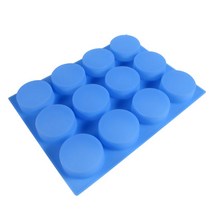 원형 실리콘 몰드 12구, 블루, 2개