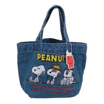 바라또샵 SNOOPY 스누피 데님 핸디백 캔버스백 캐릭터 가방 귀여운가방