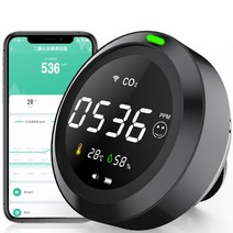 [2022년 최신판]Protmex co2센서 CO2측정기 리얼타임 원격 감시 이산화탄소 농도계 알람 기능 18650mAh 대용량 온도 습도 표시 부착 고정밀도 공기질 검지기 휴대용 측정기 검측기 USB 충전식