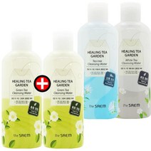 1+1 더샘 힐링 티 가든 클렌징워터300ml x 2개, 그린티클렌징워터 _화이트티클렌징워터