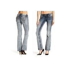 628897 락리바이벌 여자 Bling Embellished Betty 부츠컷 진 청바지, 28