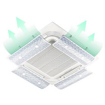 큐랩 천장형 에어컨 바람막이 시스템 윈드 가드 바이저, 필터형