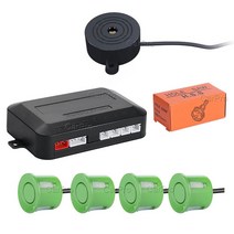자동차 전방 감지 센서 CarPro 범용 4 개의 부저 12V 22mm 주차 키트 역방향 백업 레이더 사운드 경고 표시기 프로브 시스템 597EA 3, 08 green