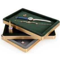 악세사리 트레이 주얼리 시계 벨벳 트레이 소품 고급 트레이 플레이팅 접시 편집샵, 462-그레이6칸 메탈판30x20x4cm