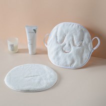 스팀타올얼굴찜질수건 미니 찜질팩 온열 찜팩 선물용미니찜질팩 찜질팩 목찜질팩 온열찜팩 찜팩 온열팩, 화이트귀걸이형