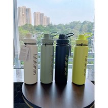 룰루레몬 로고 백투라이프 스포츠 대용량 스텐 보틀형 텀블러 710ml 보온 보냉 물병, 레드