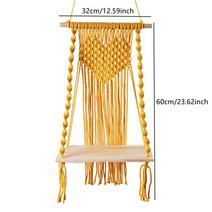 건조기선반 펜트리 세탁기선반 고릴라렉 DIY 수제 술 Macrame 태피스 트리 벽 교수형 선반 Boho 코튼 로프, 한개옵션1, 02 Orange