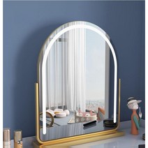 화장거울 led 조명거울 화장대 아치형 탁상거울 중형, 화이트 50x62 회전식 아치형