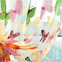 베란다 버티컬 블라인드 나비 커튼 원사 유리 인쇄 스크린 샘플 창 커튼 얇은 명주 그물