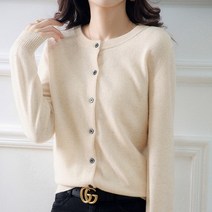 품형제신 전문점 여성의류 2022 여자가을패션 라운드넥 솔리드 무지 부드럽고 찰기가 있어 함께 어울리다 니트 가디건
