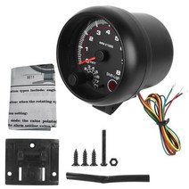 12V 타코미터 자동차 계기판 미터 LED 시프트 라이트 3.75 인치 게이지 0-8000 RPM 테스터 액세서리, 02 Black