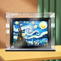 레고 빈센트 반 고흐 별이 빛나는밤 21333 아크릴 디스플레이 케이스 장식장 진열장, 두꺼워진 화이트 베이스(3mm HD 두께, 40x15x30cm