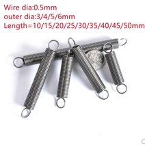 인장스프링 10pcs 와이어 0.5mm 외경 4mm5mm6mm 후크 연장 길이가 있는, 5mm, 20mm