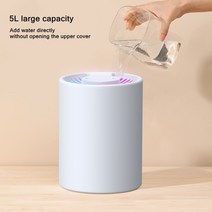 5L 대용량 가습기 듀얼 노즐 안개 분무기 USB 홈 오피스 공기 청정기 다채로운 빛 보습 증기 발생기, [1] WHITE
