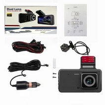 대시캠 안드로이드 룸미러 블랙박스 대시 캠 3채널 카메라 카플레이 전면 및 후면 자동차 Dvr 차량 블랙 박스 비디오 레코더 듀얼, Dual lens+아무도