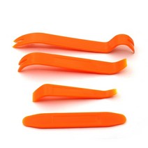 차꾸미기 셀프 간단한 1pc 자동차 도어 패널 제거 도구 + 4pcs 오디오 트림 네일 풀러 클립 대시 플라이, 02 주황색