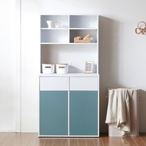 블리스데코 몰리 플랩도어 2칸 상하부 수납장 BER072_C, 파우더블루