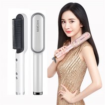 VEGOEVER 브러쉬타입 헤어 스타일러 고데기 스트레이트 빗 헤어매직기 멀티고데기, 화이트, KD380