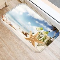 야자매트 계단미끄럼방지 패드 보온덮개바다 Doormt 오션 비치 불가사리 패턴 안티-슬립 카펫 도어 매트 야, 400mmX600mm, 10 10_01 400mmX600mm