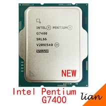 CPU 인텔 펜티엄 G7400 3.7 GHz 듀얼 코어 4 스레드 CPU 프로세서 10NM L3 6M 46W LG 호환 호환A 1700 신규, 한개옵션0