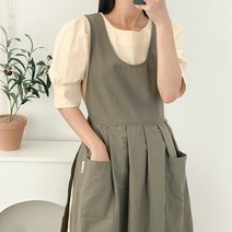 한스데이 장금이 방수 트임 원피스 앞치마, 카키, 1개