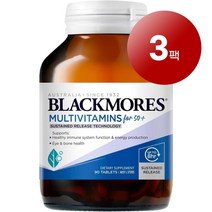 Blackmores 와와마켓 호주산 직송 Blackmores 블랙모어스 50세 이상 시니어용 멀티비타민 90정 필수 비타민 미네랄 보충 1팩, 3팩