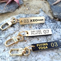 락커룸키링 번호키링 필라테스 미용실 휘트니스 병원 헬스장 자동차 전화번호키링 사물함 아크릴키링 주문제작전문, 크림골드-블랙색글씨, 로즈골드, 양면각인