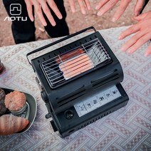 휴대용 낚시용 난로 야외용 히터 스토브 캠핑 버너, 검은색 일회용 난방 스토브 보일러 포함