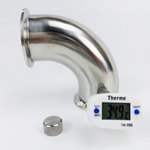 주름관 부속 2quot(51mm) od64mm 써모웰 니플 및 플러그가 있는 90도 파이프 벤드 트라이 클램프 연결 엘보 파이프 피팅 ss304, 온도계로
