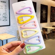 [케이로] 358879 새로운 여자 아이 귀여운 다채로운 하트 삼각형 헤어핀 달콤한 헤어 클립 바레트 머리 장식 패션 액세서리 6 개/세트