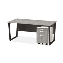 멜론 컴퓨터책상 1200 1400 1600 1800 책상 서랍세트, 라온 보급형서랍/콘크리트, 1200블랙프레임 수입