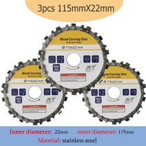 타일컷팅기 철근 금속 강력 판넬 절단기 멀티커터 100mm115mm125mm 연삭 기계, 3pc 115mm x 22mm