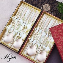 [도도예] H.jin 전통 수공예 방짜유기수저 2인용 세트 (선물 포장) 직원 퇴직 퇴임 창립기념일 근로자의날 거래처 단체 행사 기념품 답례품 추천, 1세트