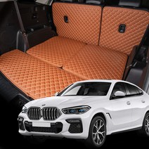 BMW X6 (G06) 맞춤 퀄팅 트렁크매트 풀세트 자동차 가죽 방수 차박 국내생산, 러기지컴파트먼트O, 트렁크바닥(등받이O)-일체형, 블랙+옐로우