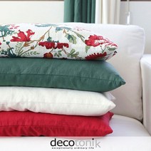 데코토닉 로제트 린넨 방석커버 디자인4종, B[그린]