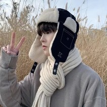봄버모자 귀달이버킷햇 트루퍼햇 남성 파일럿 두꺼운 따뜻한 폭격기 모자 남여 여성 겨울 사이클링 귀 보호, 07 Black A Style