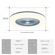 led 조명 및 원격 제어가 있는 스마트 천장 팬 램프 샹들리에 전기 지붕 팬 조명 거실 220 v 침실 홈, 푸른, rc와 앱으로, 100-120v