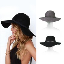 HATWORLD HAFP4052 100%울 클래식 페도라 플로피 파나마햇 여성 대형모자 GRAY