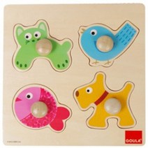 구알라 조작교구 색감각꼭지퍼즐(동물), 단품