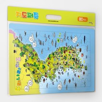퍼즐피플 어린이퍼즐 직소퍼즐, 우리나라지도 판퍼즐 80피스, 80p