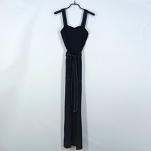 빈티지다온 버쉬카 여성 사이드트임 스판 포켓 점프수트 블랙XS