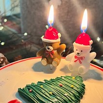 [당일배송] 하피블리 크리스마스초 디자인초, 산타곰돌이초, 1개, 브라운