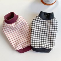 포그한 안감 기모 xs강아지옷2xl 체크 기모 데일리 겨울옷 실내복, 차콜