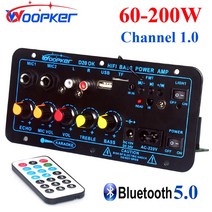 Woopker 블루투스 앰프 보드 서브우퍼 홈 USB FM TF 60-200W, 2.US Plug