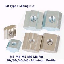 M3 탄소강 슬롯 너트 T 블록 사각형 T-트랙 슬라이딩 해머 EU 2020 알루미늄 프로파일, 15 30-M6  20pcs