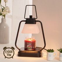 양키캔들 국내제작 타이머 빛조절 스퀘어 미니 캔들워머세트 (다크), 타이머 스퀘어(다크)+EV(시어리넨)