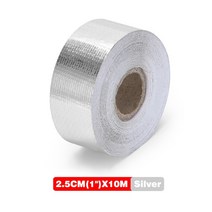 바이크 오토바이 배기 VR 2 인치 x 1 5 10 미터 알루미늄 강화 테이프 BMW VR1613 용 접착식 차폐 방지 랩 흡입구, [03] 2.5cm 10m silver, 03 2.5cm 10m silver