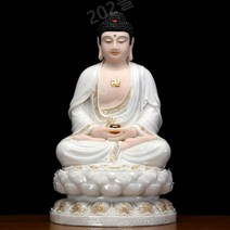 관세음보살상 부처님상 미륵반가사유상 한백옥 석가모니 불상 장신구 삼보불 여래불상 아미타불상 약사불좌상, 15.35인치 금상감 옥약불